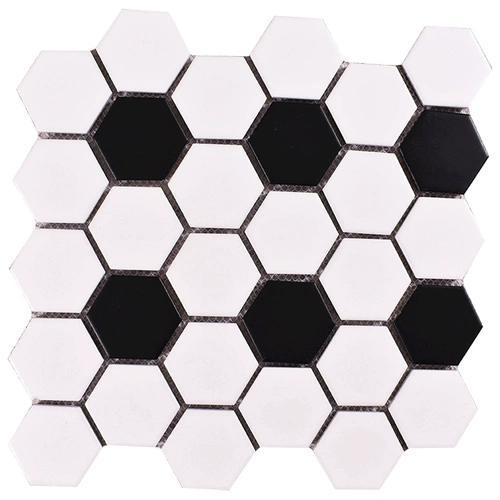 Шестиугольная белая черная мозаика