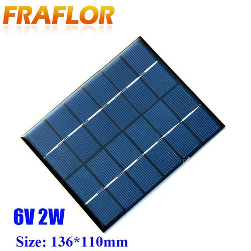 Батарея на солнечной энергии, мобильный телефон, зарядное устройство, 136×110мм, 2W, 6v