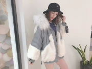 2019 phụ nữ mới buông lỏng tay áo hạt dơi đánh vần xuống thời trang Hàn Quốc - Faux Fur