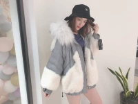 2019 phụ nữ mới buông lỏng tay áo hạt dơi đánh vần xuống thời trang Hàn Quốc - Faux Fur áo khoác nữ lông cừu cao cấp