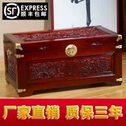 Longfeng Xixiang long não hộp gỗ hộp đám cưới đầy đủ gỗ thư pháp hộp gỗ hộp lưu trữ hộp gỗ rắn vali của hồi môn - Cái hộp