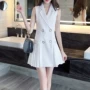 Korea Tide thương hiệu mới 2019 khí chất Hàn Quốc xếp li váy mùa hè Slim là bộ đồ mỏng cổ áo vest khí - Sản phẩm HOT đầm thiết kế
