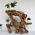 Root khắc khung phòng khách gỗ rắn nghệ thuật tự nhiên gốc cây trong nhà bonsai nhiều lớp long não gỗ trang trí sàn kệ - Các món ăn khao khát gốc gia ban ghe goc cay Các món ăn khao khát gốc