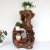 Root khắc khung phòng khách gỗ rắn nghệ thuật tự nhiên gốc cây trong nhà bonsai nhiều lớp long não gỗ trang trí sàn kệ - Các món ăn khao khát gốc