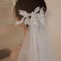 Расширенный кружевной белый аксессуар для волос для невесты, французский стиль, 2021 года