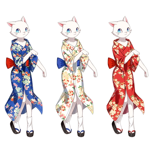 Домашние животные поставляют кошки маленькие собаки осенью и зимним японским стилем вишня цветут милый дом удобный дом и одежда, чтобы сфотографироваться