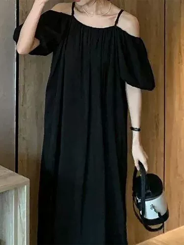 Французское ремешок офис зеленое платье женское лето в 2023 году NE