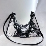 Оригинальная небольшая сумка через плечо, дизайнерская цепь, универсальная сумка подмышку, премиум класс, ручная роспись, из натуральной кожи