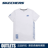 Skechers Skechers nam sinh viên thực hành thần tượng DLTA mới với cùng một đoạn áo phông giản dị áo sơ mi ngắn tay đơn giản - Áo phông ngắn áo thun nam tay ngắn đen