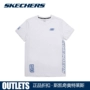 Skechers Skechers nam sinh viên thực hành thần tượng DLTA mới với cùng một đoạn áo phông giản dị áo sơ mi ngắn tay đơn giản - Áo phông ngắn áo thun nam tay ngắn đen