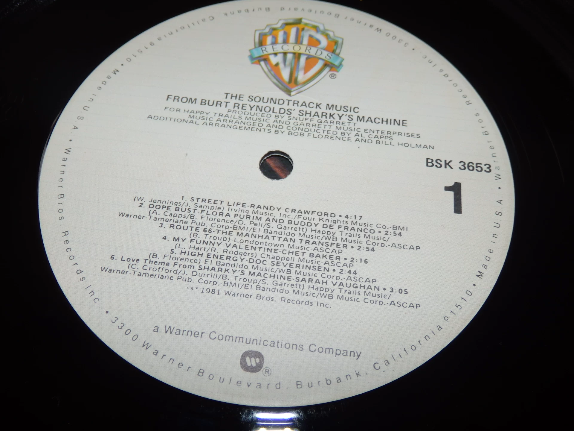 Sharky's Machine Burt Reynolds Vinyl LP L3600