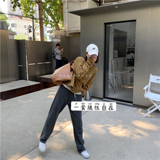 Брюки 秋冬万能搭 单面磨毛直筒小阔腿 绒绒的触感超柔舒适 无粘毛困扰