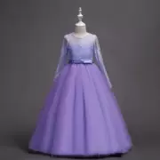 Váy dạ hội cho bé gái lớn 2018 xuân hè thu tay dài hoa sinh nhật công chúa váy công chúa piano trang phục váy bé gái - dương cầm