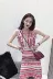Châu Âu 2018 hè mới của phụ nữ khí chất Hàn Quốc V-cổ thon gọn váy xù nhỏ - Váy eo cao