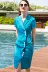 AD overalls thời trang tay ngắn Anh váy gió chuyên nghiệp đi lại váy xanh nữ khí chất 2019 hè phong cách mới - Sản phẩm HOT Sản phẩm HOT