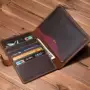 Châu Âu trạm ngựa điên da tài liệu đơn giản túi retro lớp da đầu tiên handmade hộ chiếu túi siêu mỏng ví da gói - Túi thông tin xác thực ví đựng passport da thật