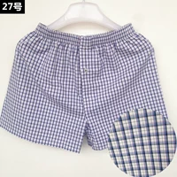 Một quần cotton lỏng quần short nhà kẻ sọc quần short pyjama quần short nam đồ lót - Quần tây quần tây nam