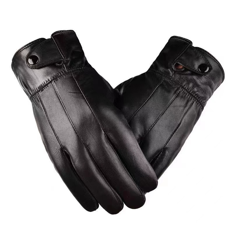 皮手套男士冬天骑车加绒加厚户外防风防水保暖触屏骑行摩托车手套