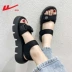 Xăng đan quai hậu nữ mùa hè 2023 mới đế dày giày nữ thời trang đế bằng Velcro giày thể thao đi biển dép bánh mì quai ngang 