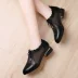2020 phiên bản Hàn Quốc của giày đơn Tiantian Dadong phụ nữ dây kéo giày phụ nữ đế thấp giày cao gót rỗng giữa mùa xuân và mùa thu giày nữ miệng sâu - Giày cắt thấp Giày cắt thấp