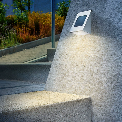 Đèn tường ngoài trời năng lượng mặt trời đèn tường inox chiếu sáng thông minh pin lithium siêu sáng đèn trang trí tường pin đèn năng lượng mặt trời đèn năng lượng mặt trời 100w Đèn năng lượng mặt trời