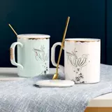 Nordic Style INS Рисование Джиншанг Закка Керамическая Кубка русалки с ложкой Creative Mark Cup Cuffes Cup Cup