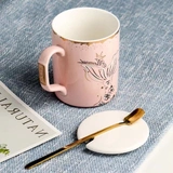 Nordic Style INS Рисование Джиншанг Закка Керамическая Кубка русалки с ложкой Creative Mark Cup Cuffes Cup Cup