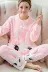Mùa đông phiên bản Hàn Quốc của các cô gái có thể mặc đồ ngủ nhung ấm áp đệm nhung nữ dễ thương hoạt hình flannel dịch vụ nhà - Pyjama do ngu Pyjama