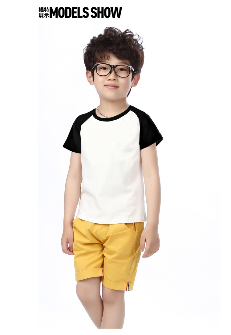 Lớp quần áo trẻ em tùy chỉnh đồng phục học sinh tùy chỉnh mẫu giáo quần áo trẻ em mùa hè của quần áo giẻ ngắn tay cotton t-shirt đồ bộ bé trai
