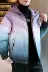 Áo khoác cotton nam 2019 mùa đông phiên bản mới của Hàn Quốc theo xu hướng áo khoác cotton dày rộng trùm đầu xuống áo khoác cotton màu gradient - Trang phục Couple
