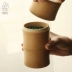 Nhật Bản phong cách thủ công lon trà tre cầm tay chống ẩm ống tre Kung Fu đặt nhà nhỏ kín trà ống trà - Trà sứ bộ ấm trà đạo Trà sứ