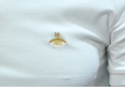 Trạm châu âu nam polo shirt slim ve áo thanh niên làm bóng bông bee thêu kích thước lớn stretch ngắn tay nửa-shirt t shirt polo Polo