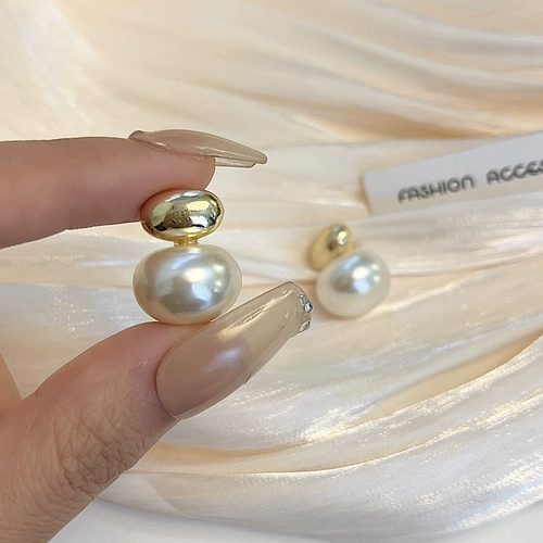 觅韩 Серебряная игла, ретро брендовые серьги из жемчуга, серебро 925 пробы, простой и элегантный дизайн