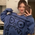 áo sơ mi họa tiết Mùa thu đông 2019 phiên bản Hàn Quốc mới của phong cách graffiti phóng khoáng Harajuku cộng với nhung dày áo len chui đầu áo khoác xu hướng nữ sinh áo sơ mi pierre cardin Áo sơ mi