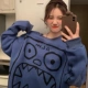 áo sơ mi họa tiết Mùa thu đông 2019 phiên bản Hàn Quốc mới của phong cách graffiti phóng khoáng Harajuku cộng với nhung dày áo len chui đầu áo khoác xu hướng nữ sinh áo sơ mi pierre cardin