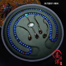 Украшения на шею 古董文玩清代朝珠猫眼石东珠手串108项链女乡下收带盒老物件