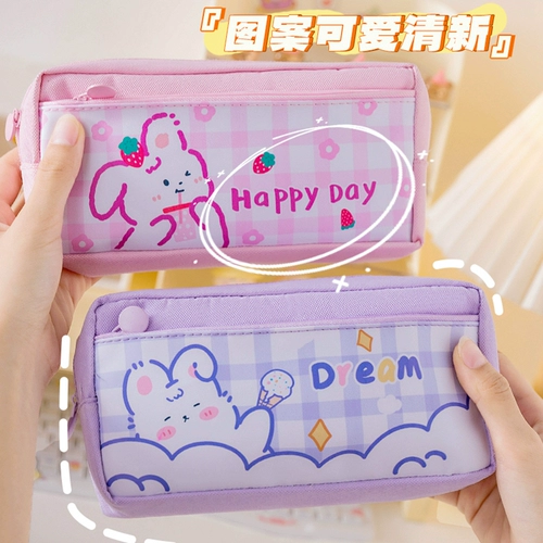 Двухэтажный вместительный и большой мультяшный пенал для школьников для мальчиков и девочек, для средней школы