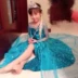 Đông lạnh công chúa váy cô gái aisha váy ai sợi váy disney elsa trẻ em mặc sinh nhật ăn mặc