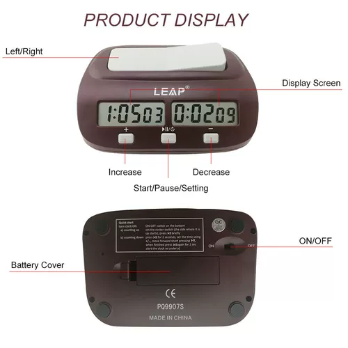 Digital Chess Clock Stop timer Count Down Chess Timer with A