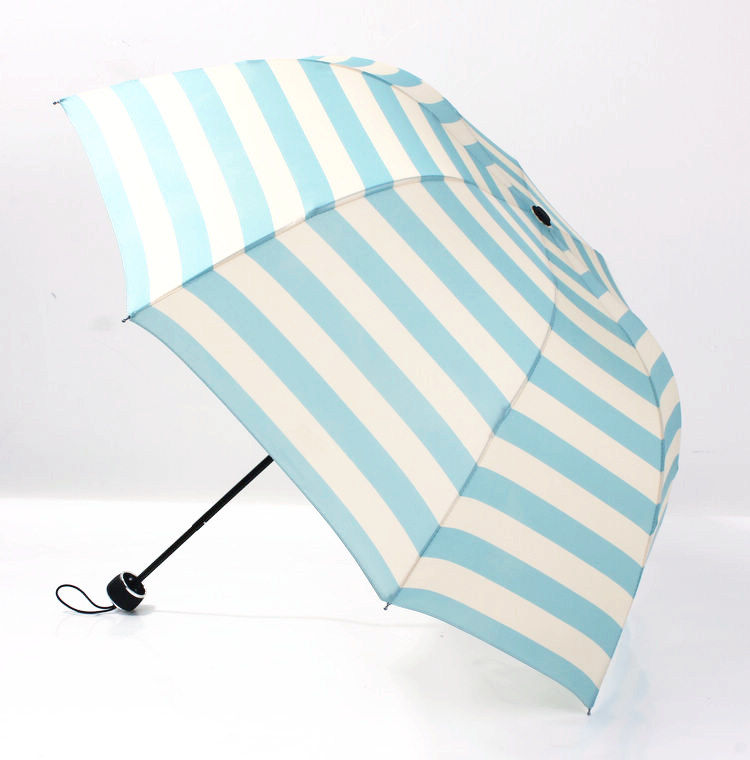 现货 海军纹手动阿波罗拱形小清新防风钢骨三折遮阳伞太阳晴雨伞