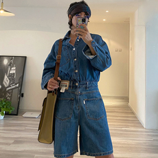 Боди/брюки dnt/韩火火 又a又飒的牛仔工装情侣连体裤 两个版都做了深浅两色 DNT/A