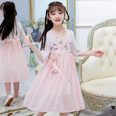 女童连衣裙夏装2020新款儿童汉服中国风洋气裙子夏季超仙女孩古装