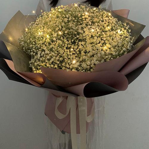 Полный Tianshan Dry Flower Букет Супер большой гигантский день рождения подарок на день рождения День святого Валентина дайте подруге черные руки руки с цветами и огнями