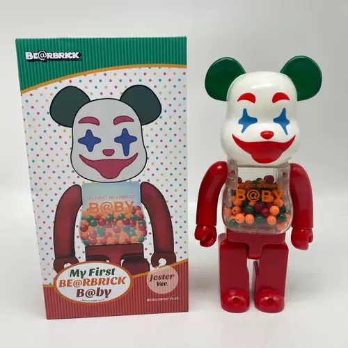 Bearbrick Toys несут мою первую детскую красную клоунную модель 400%приливная игра Blockbone Bear