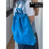 Матовая сумка, рюкзак, Южная Корея, с драгоценным камнем, на шнурках