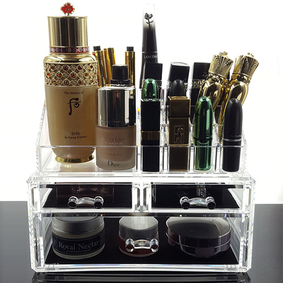 透明化妆品收纳盒桌面抽屉式护肤品梳妆台亚克力PS整理置物架
