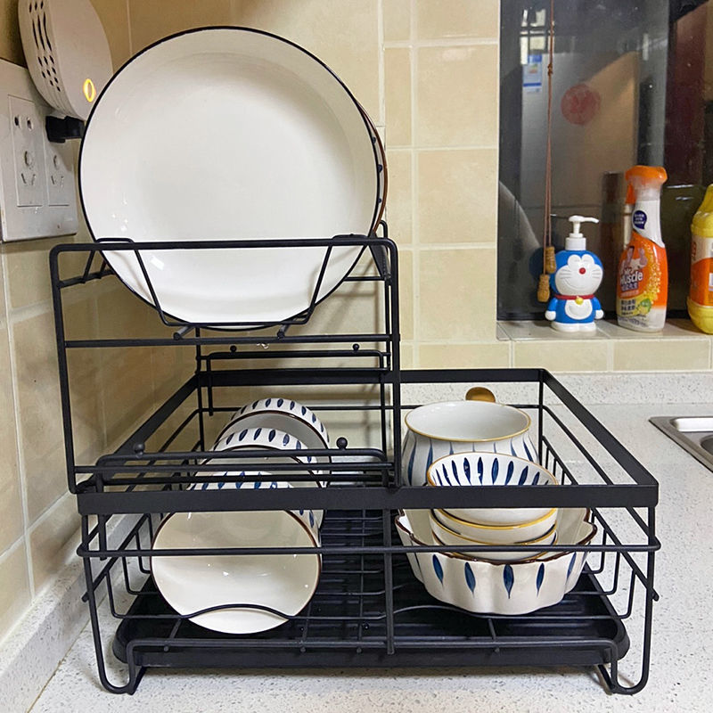 碗筷沥水架厨房家用置物架落地多层碗架台面调味料碗碟盘子收纳架