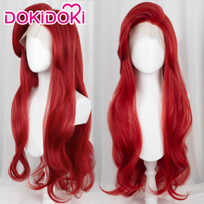 taobao agent Dokidoki Pre -sale of Little Mermaid Alle Erier COSPLAY front lace hand hook red long curly hair