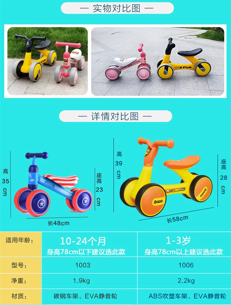 - Xe thăng bằng trẻ em vui vẻ, xe 4 bánh cho bé 1-3 tuổi, xe tập đi cho bé, xe yoyo, quà Tết - Smart Scooter