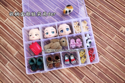 ｝ Большая коробка для хранения D Bjd Baby использует аксессуары для глазных яблок для организации Blyth Small Tlate Azone Baby Shoes jorte ob11